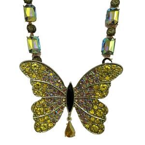 Betsey Johnson Yellow Butterfly Necklace